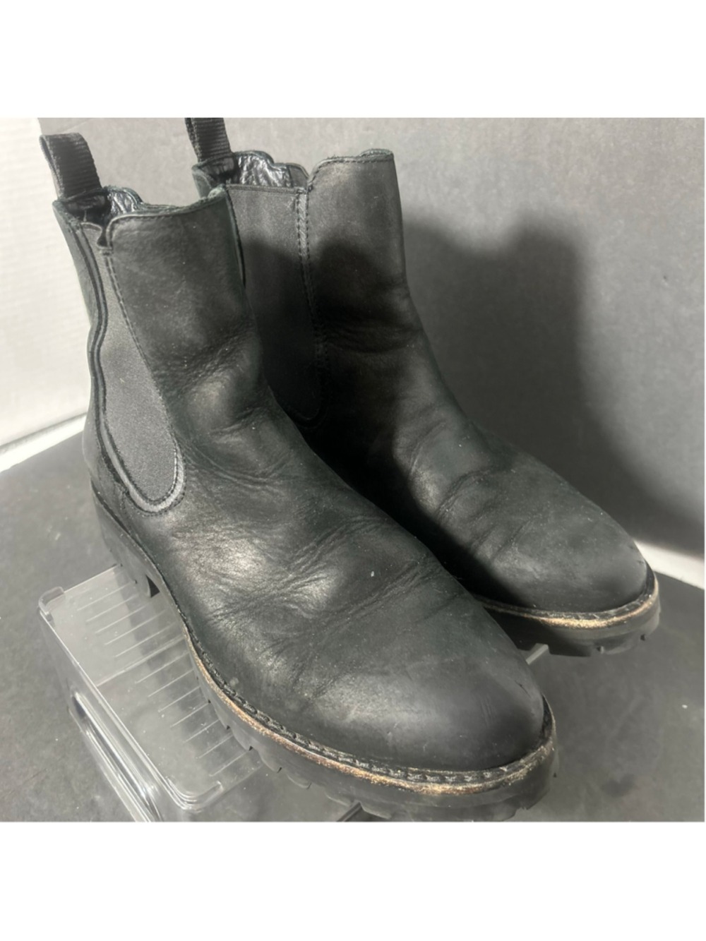 Women's Thursday Boot Co. Black Chelsea Ankle Boots Storm King Lug 7.5